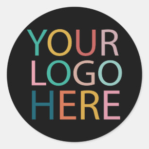 プロフェッショナルカスタム会社ロゴビジネスブラック ラウンドシール