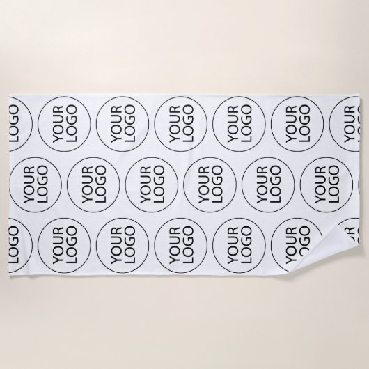 プロフェッショナルカスタム会社ロゴビジネスホワイト ビーチタオル (正面)
