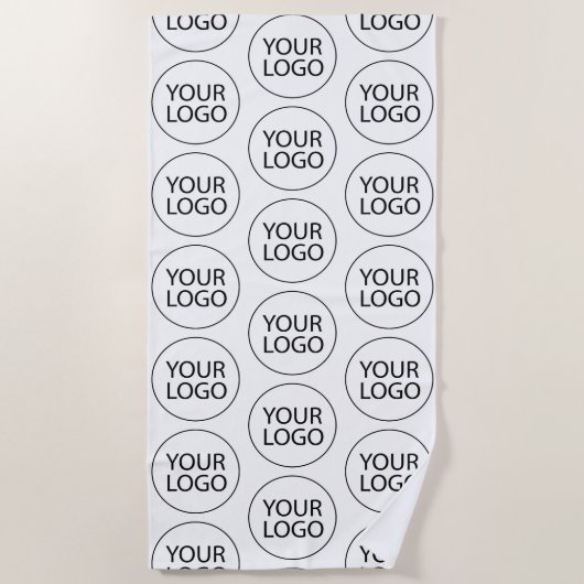 プロフェッショナルカスタム会社ロゴビジネスホワイト ビーチタオル (正面)