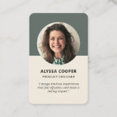 プロフェッショナルカスタム写真QRコード緑プロファイル 名刺 (正面)