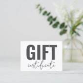 プロフェッショナルカスタム業のギフト券 名刺 (スタンド正面)