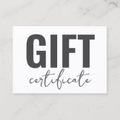 プロフェッショナルカスタム業のギフト券 名刺 (正面)