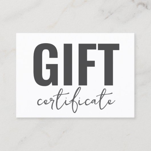 プロフェッショナルカスタム業のギフト券 名刺 (正面)