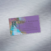 プロフェッショナルカスタム薄紫青緑金ゴールド マグネット名刺 (インサイチュ)