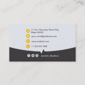 プロフェッショナルカスタムQRCodeフォトグレーイエロー 名刺 (裏面)