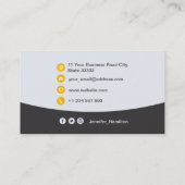 プロフェッショナルカスタムQRCodeフォトグレーイエロー 名刺 (裏面)