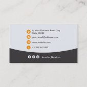 プロフェッショナルカスタムQRCodeフォトグレーオレンジ 名刺 (裏面)