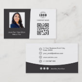 プロフェッショナルカスタムQRCodeフォトグレービジネスカー 名刺 (正面/裏面)