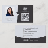 プロフェッショナルカスタムQRCodeフォトグレービジネスカー 名刺 (正面/裏面)