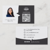 プロフェッショナルカスタムQRCodeフォトグレービジネスCa 名刺 (正面/裏面)