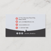 プロフェッショナルカスタムQRCodeフォトグレーレッド 名刺 (裏面)