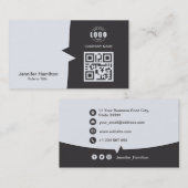 プロフェッショナルカスタムQRCodeフォトグレー 名刺 (正面/裏面)
