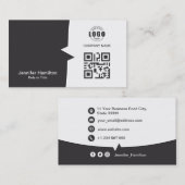 プロフェッショナルカスタムQRCodeフォトグレー 名刺 (正面/裏面)