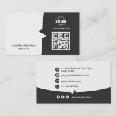 プロフェッショナルカスタムQRCodeフォトグレー 名刺 (正面/裏面)
