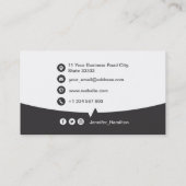 プロフェッショナルカスタムQRCodeフォトグレー 名刺 (裏面)