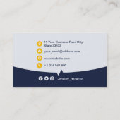 プロフェッショナルカスタムQRCodeフォトダークブルーイエロー 名刺 (裏面)