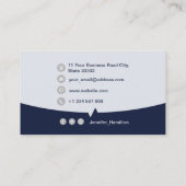 プロフェッショナルカスタムQRCodeフォトダークブルーグレー 名刺 (裏面)