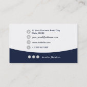 プロフェッショナルカスタムQRCodeフォトダークブルーグレー 名刺 (裏面)