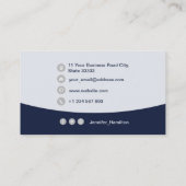 プロフェッショナルカスタムQRCodeフォトダークブルーグレー 名刺 (裏面)