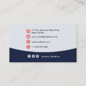 プロフェッショナルカスタムQRCodeフォトダークブルーレッド 名刺 (裏面)