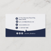 プロフェッショナルカスタムQRCodeフォトダークブルー 名刺 (裏面)