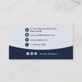 プロフェッショナルカスタムQRCodeフォトダークブルー 名刺 (裏面)