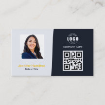 プロフェッショナルカスタムQRCodeフォトネイビーブルーイエロー