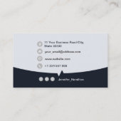 プロフェッショナルカスタムQRCodeフォトネイビーブルーグレー 名刺 (裏面)