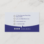 プロフェッショナルカスタムQRCodeフォトブルーグレー 名刺 (裏面)