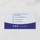 プロフェッショナルカスタムQRCodeフォトブルーグレー 名刺 (裏面)