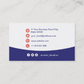 プロフェッショナルカスタムQRCodeフォトブルーレッド 名刺 (裏面)