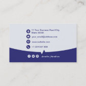 プロフェッショナルカスタムQRCodeフォトブルー 名刺 (裏面)