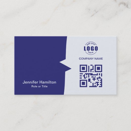 プロフェッショナルカスタムQRCodeフォトブルー 名刺 (正面)