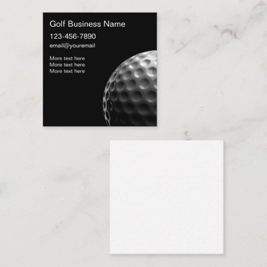プロフェッショナルカッコいいゴルフテーマ スクエア名刺 (正面/裏面)