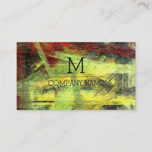 プロフェッショナルカラフルウモダンッドモノグラム#2 名刺 (正面)