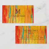 プロフェッショナルカラフルウモダンッドモノグラム#7 名刺 (正面/裏面)