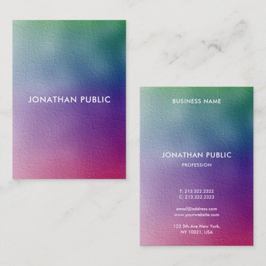 プロフェッショナルカラフルエレガントモダンテンプレート 名刺 (正面/裏面)