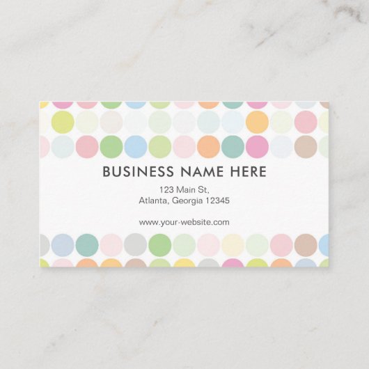 プロフェッショナルカラフルパステルポルカ 名刺 (裏面)