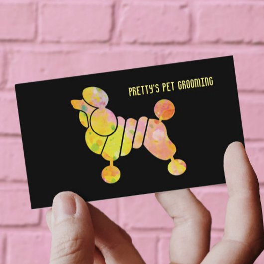 プロフェッショナルカラフルプードルペットグルーミングサービス 名刺