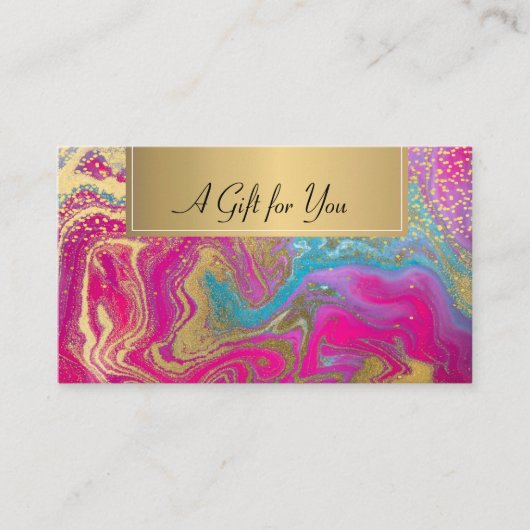 プロフェッショナルカラフル大理石金ゴールド紙吹雪 割引カード (正面)