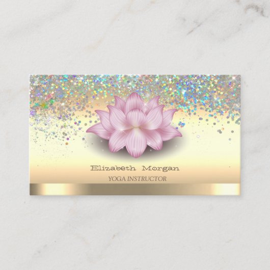 プロフェッショナルカラフル紙吹雪ロータスヨガ 名刺 (正面)