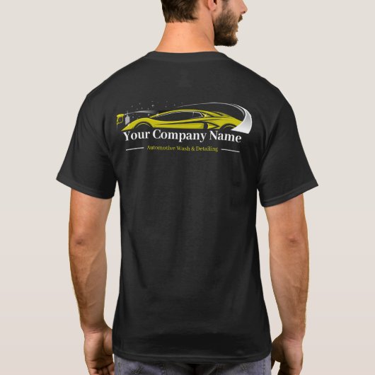 プロフェッショナルカーケアの自動車洗車会社 Tシャツ (裏面)