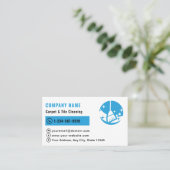 プロフェッショナルカーペットとタイルのクリーニングロゴ 名刺 (スタンド正面)