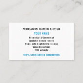 プロフェッショナルカーペットとタイルのクリーニングロゴ 名刺 (裏面)