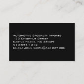 プロフェッショナルカーボンファイバーカービジネスカード 名刺 (裏面)