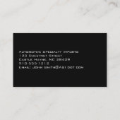 プロフェッショナルカーボンファイバーカービジネスカード 名刺 (裏面)