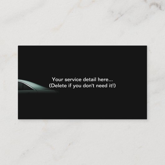 プロフェッショナルカー&バンヒアビジネスカード 名刺 (裏面)