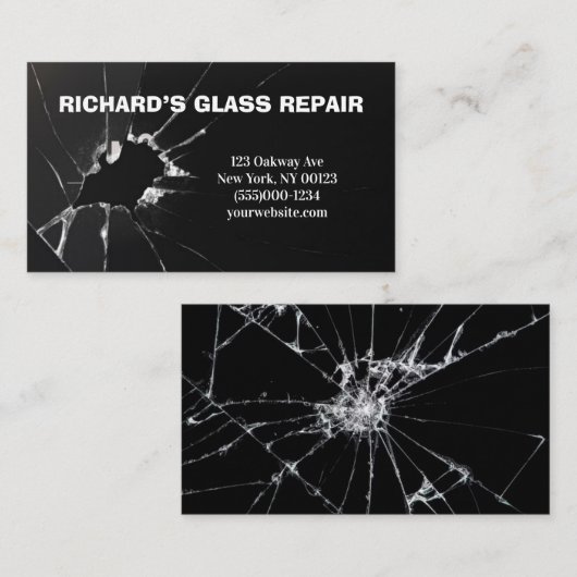 プロフェッショナルガラス修理サービス 名刺 (正面/裏面)