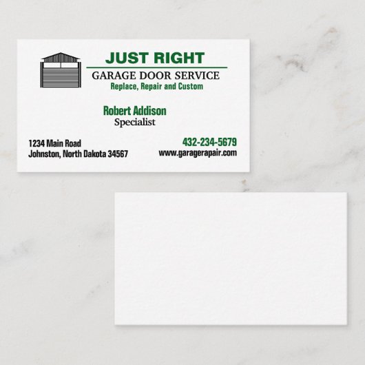 プロフェッショナルガレージドアサービス 名刺 (正面/裏面)