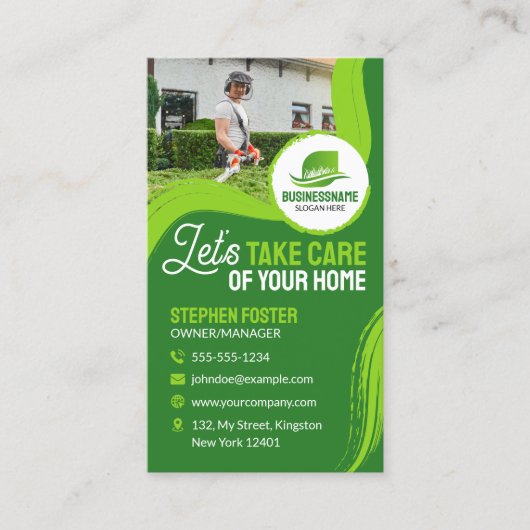 プロフェッショナルガーデニング造園気に芝刈り機 名刺 (正面)